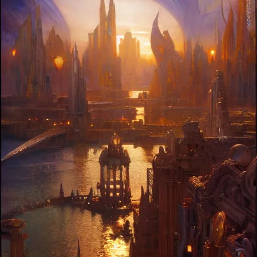 Prompt: atlantis the city. highly detailed painting by gaston bussiere, craig mullins, j. c. leyendecker 8 k