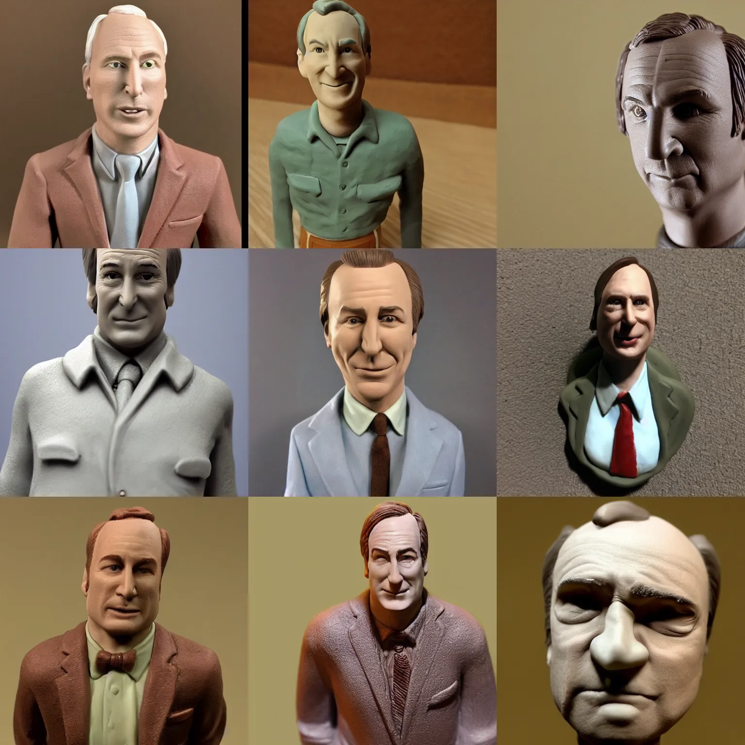 Prompt: bob odenkirk made from clay