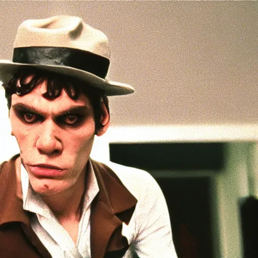 Prompt: Live Action Still of Jerma in A Clockwork Orange, real life, hyperrealistic, ultra realistic, realistic, highly detailed, epic, HD quality, 8k resolution, body and headshot, film still