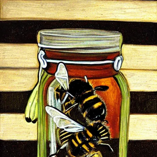 Image similar to a bee in a jar