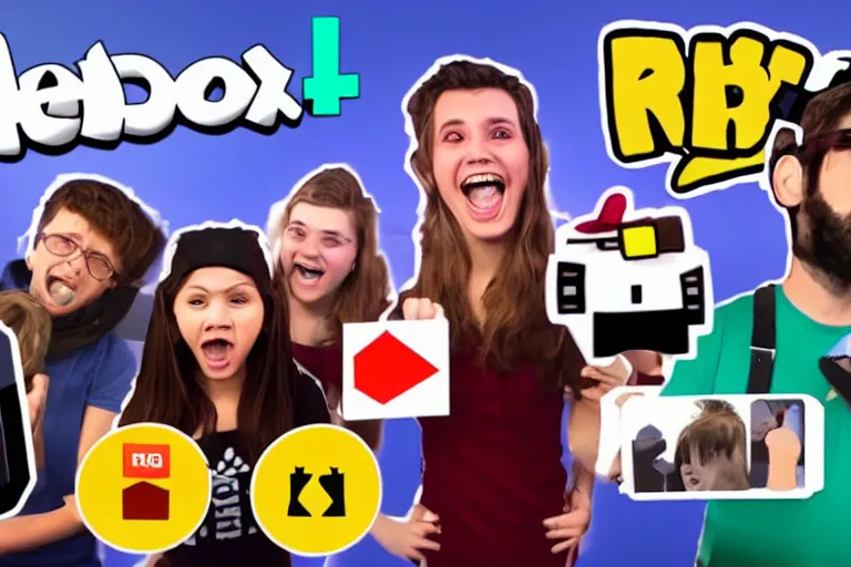 Image similar to youtuber reacting to roblox