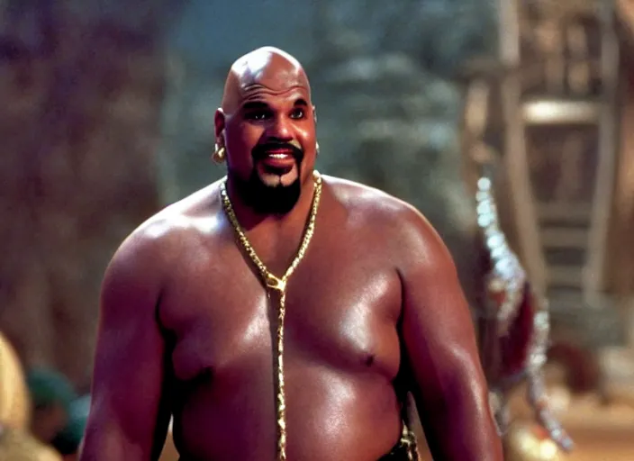 Image similar to film still of sinbad as kazaam in the movie kazaam 1 9 9 6