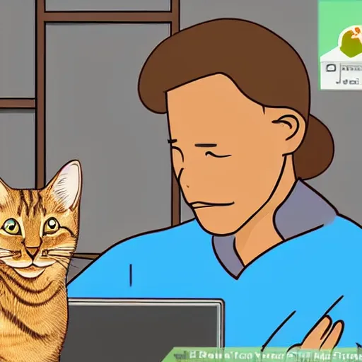 Image similar to wikihow, how to learn java with your cat, illustration