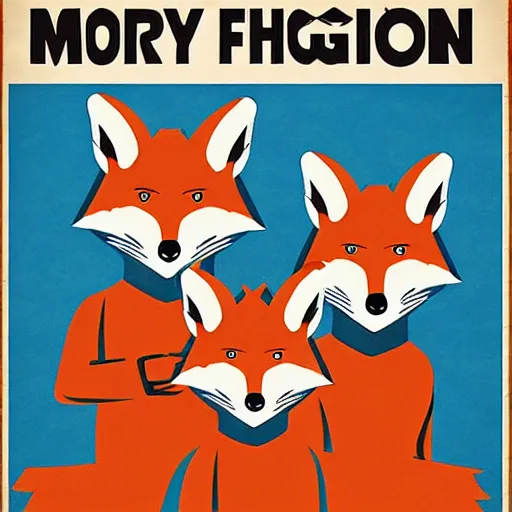 Prompt: modern military foxes, propaganda poster