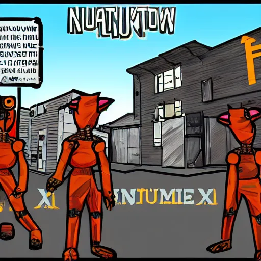 Image similar to nuketown 2 0 2 5 in the art style as nekroxiii,