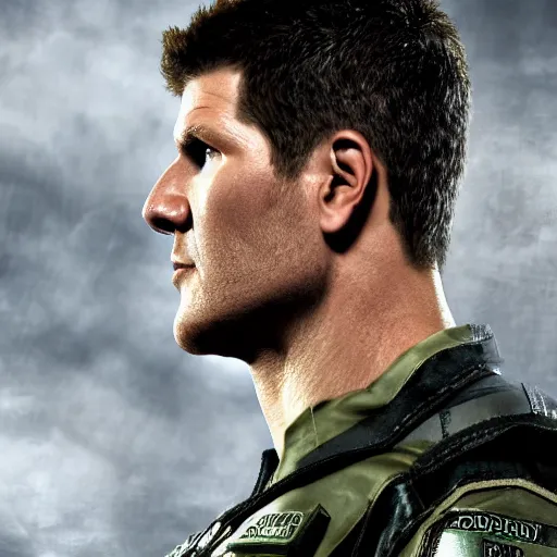 Image similar to David Boreanaz as chris redfield, 4k, high detail, high-resolution photograph