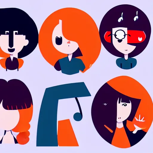 Image similar to 2 d character design, music group, vector art, digital art, portrait, 4 k, 8 k, sharp focus, smooth, illustration, concept art, pop band