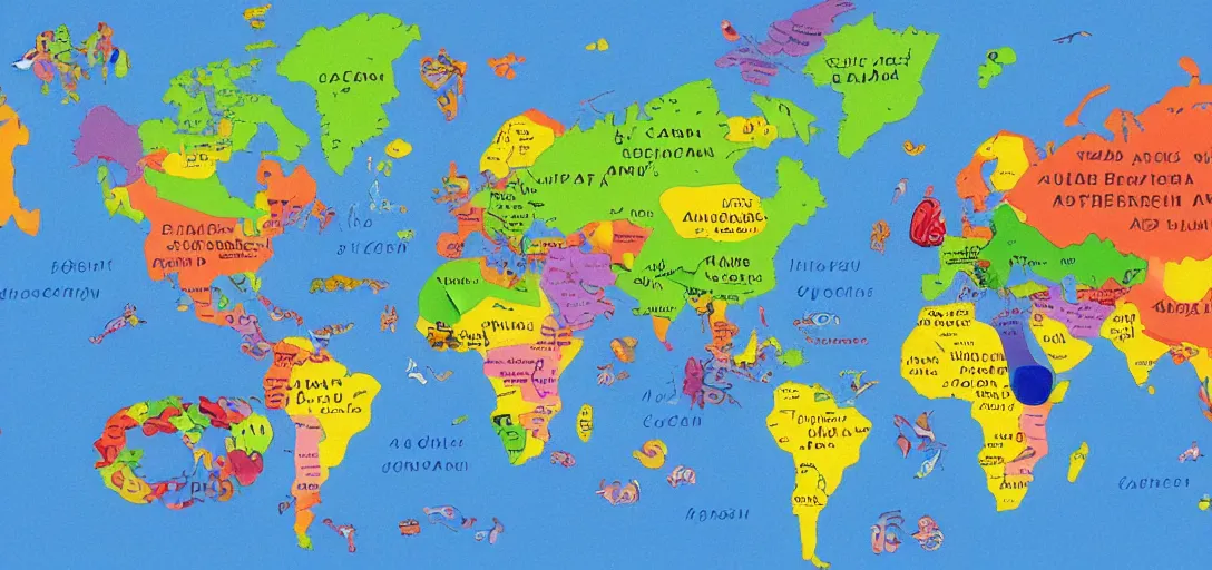 Image similar to accurate world map made of candy