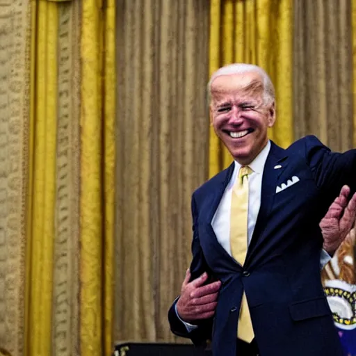 Prompt: joe biden dabbing