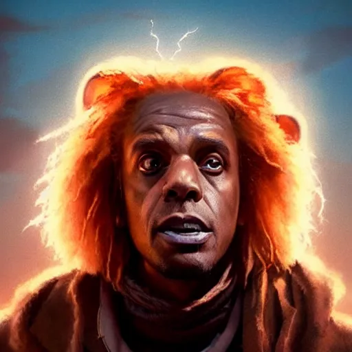 Prompt: portrait of doc brown as ( ( ( lion king ) ) ), disney animation, sharp, illustration, sharp, fanart, anime key art by greg rutkowski, bloom, dramatic lighting sharp focus, cinematic, artbook, smooth, centered