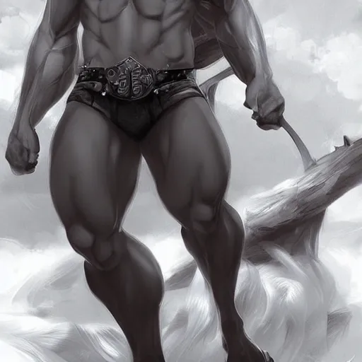 Image similar to Muscular fully clothed gay anthro lion furry Character design by charlie bowater, ross tran, artgerm, and makoto shinkai, detailed, inked, western comic book art, 2021 award winning painting