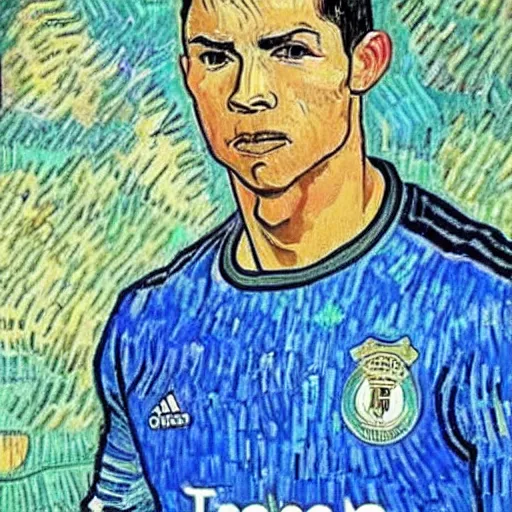 Prompt: cristiano ronaldo by van gogh