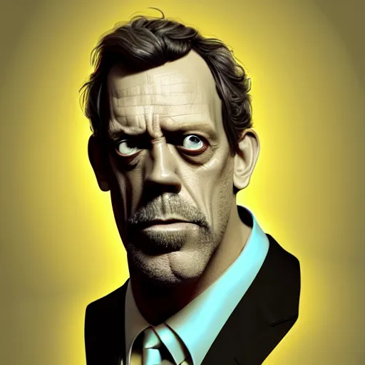 Image similar to hugh laurie is fused into banana, artstation, cgsociety, concept art, illustration, 8 k