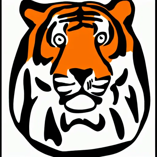 Prompt: simple tiger clip art cartoon