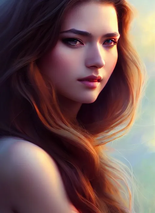 Prompt: a gorgeous female with long soft hair in the style of stefan kostic, realistic, full body shot, wide angle, sharp focus, 8 k high definition, insanely detailed, intricate, elegant, art by stanley lau and artgerm, floating embers