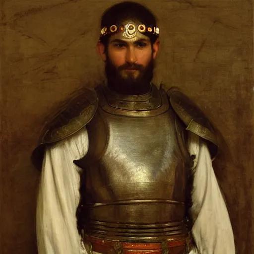 Prompt: orientalist portrait of a knight standing in a market intricate artwork by john william waterhouse and Edwin Longsden Long and Theodore Ralli and Henryk Siemiradzki. trending on artstation, very coherent symmetrical artwork high detail 8k