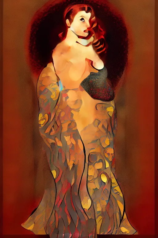 Image similar to Agent carter illustration concept art in the style of gustav klimt