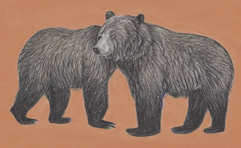 Image similar to A chalkboard drawing of a grizzly bear