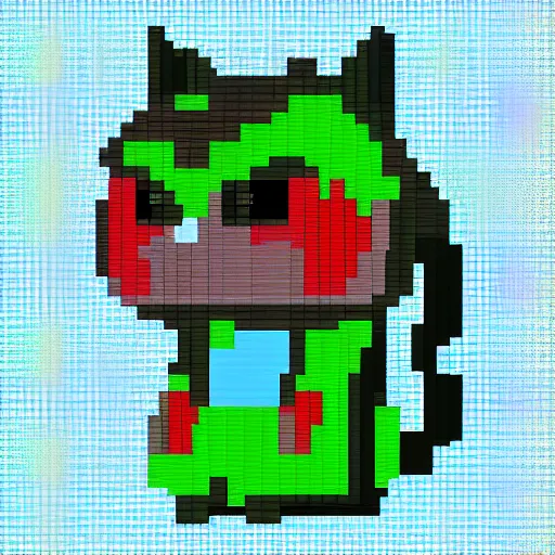 Prompt: “ small 5 by 5 1 - bit pixel art cat ”