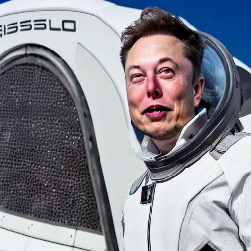 Prompt: elon musk exploring unknown planet, hd photo