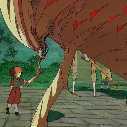 Image similar to a dragon made a straw, studio ghibli