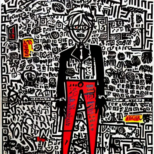 Image similar to jack the ripper, symmetrical, by andy warhol, tyler edlin, yoshitaka amano, liu wei, anselm kiefer, keith harring, joongwon charles jeong