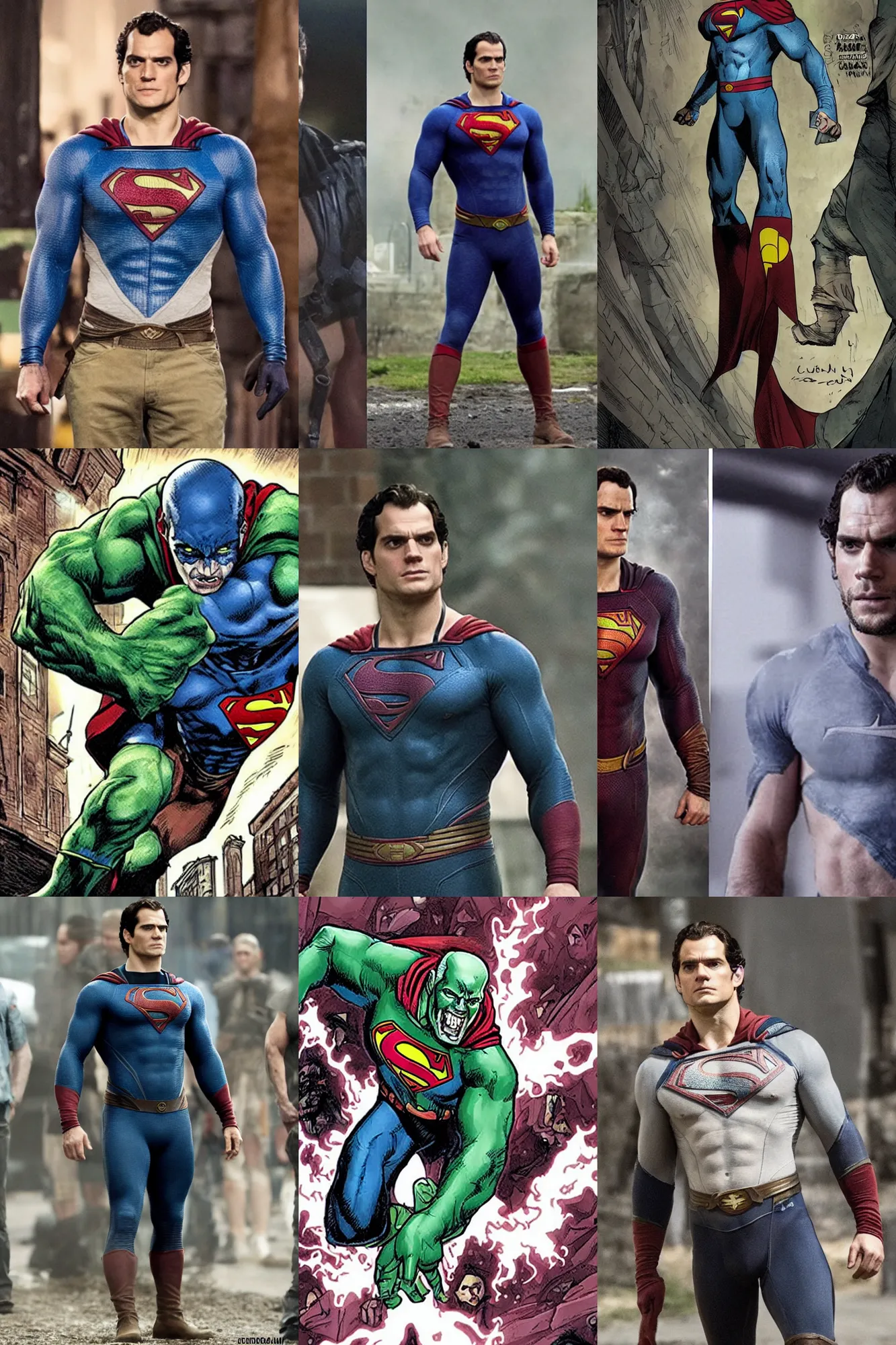 Prompt: Henry Cavill as Bizarro