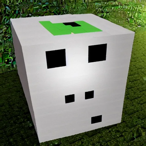 Prompt: real life minecraft ghast, highly realistic