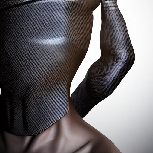 Image similar to a human being with carbon fiber skin,