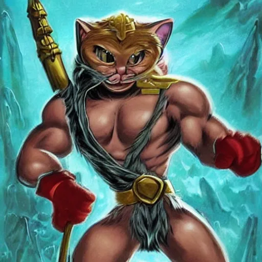 Prompt: cat in He-Man