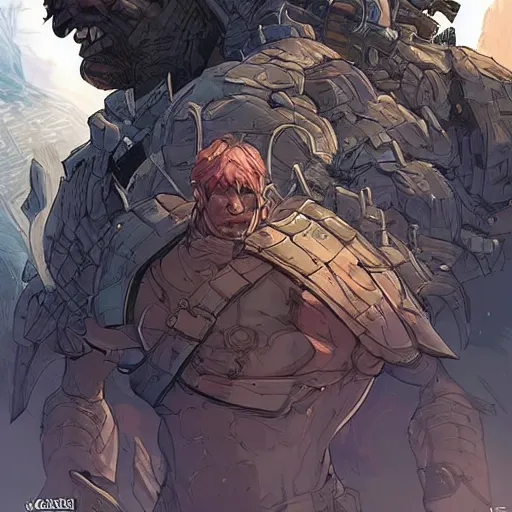 Image similar to cell shaded cartoon, a portrait of a fully armored conan the barbarian, illustration, wide shot, subtle colors, concept art by josan gonzales and wlop, laurie greasley, jordan grimmer and james jean, highly detailed, sharp focus, trending on artstation, hq, deviantart, art by artgem