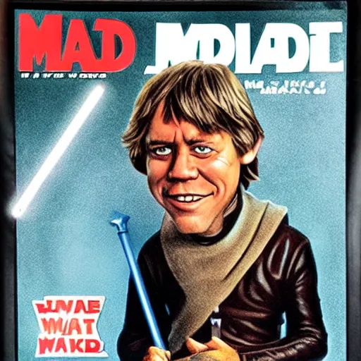 Image similar to mad magazine cover photo portrait caricature luke skywalker