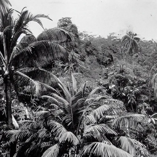 Prompt: a rizom lost film footage of a ( ( ( ( ( ( ( ( complex volume ) ) ) ) ) ) ) ) in the middle of the tropical jungle / tropicalism / tropicalism / tropicalism / film still / cinematic / enhanced / 1 9 2 0 s / black and white / grain