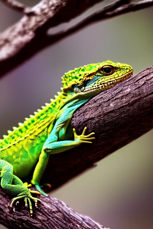 Image similar to highly detailed photo of a lizard running up a tree, 3 5 mm, 4 k, photorealistic