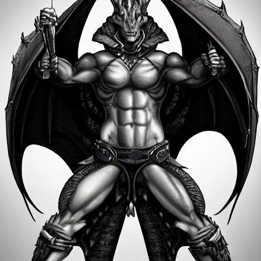 Image similar to anthropomorphic dragon man, dragonborn, dungeons and dragons, standing, wearing bikini armor, body shot