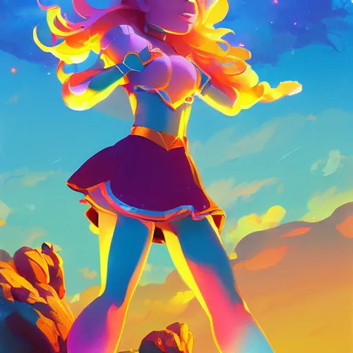 Image similar to hero world rainbow brite, behance hd by jesper ejsing, by rhads, makoto shinkai and lois van baarle, ilya kuvshinov, rossdraws global illumination