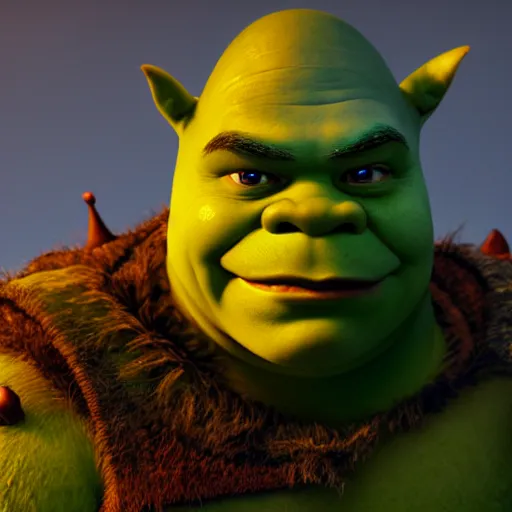 Image similar to Shrek as general Radahn from Elden Ring, octane render, 4k