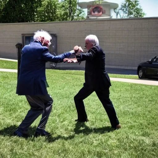 Image similar to bernie sanders punching joe biden