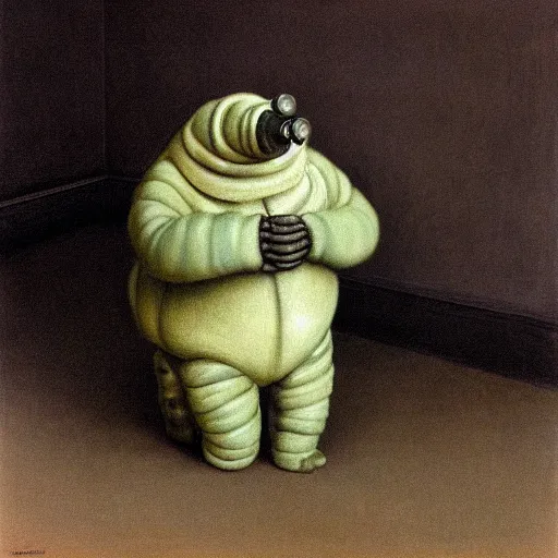 Image similar to tardigrade in style of vilhelm hammershoi