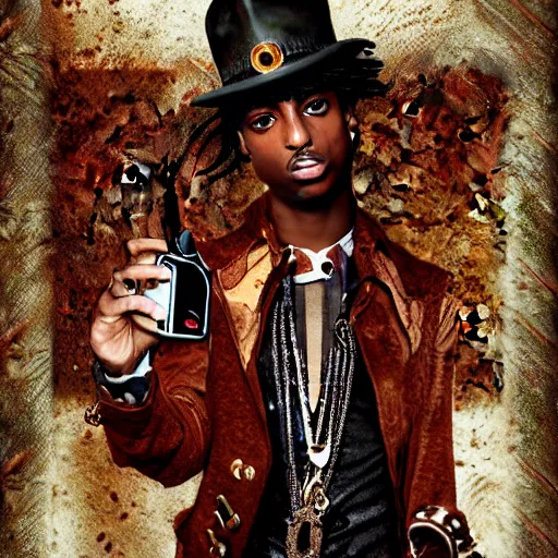 Image similar to playboi carti in steampunk style digital art 4 k the detailed super realistic