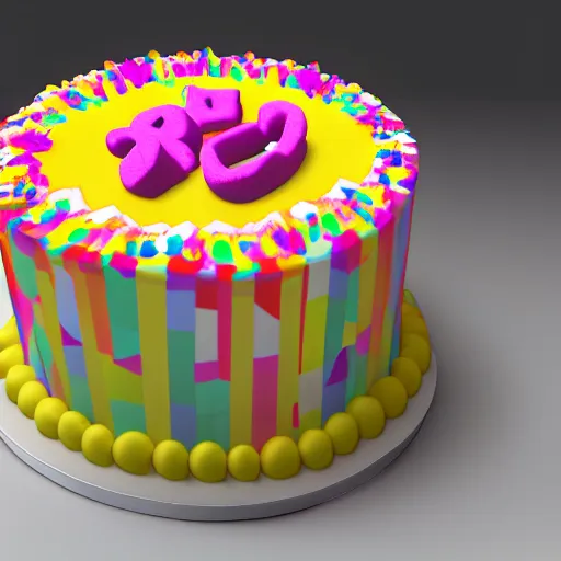 Prompt: birthday cake, 8 k artstation volumetric light