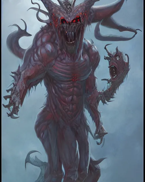 Image similar to a huge humanoid demon by BROM