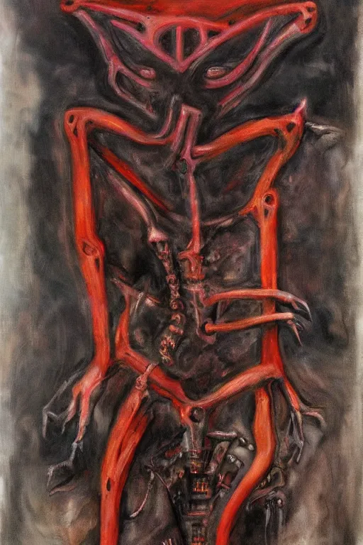 Image similar to biomechanical talisman of evil stygian rituals, god of darkness by maggi mcdonald, mark rothko, sabina klein