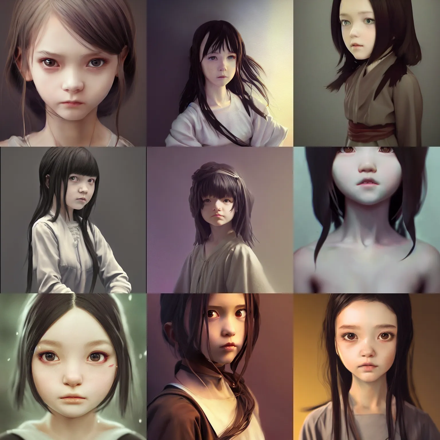 Image similar to Clothed.realistic style at CGSociety by WLOP,ilya kuvshinov,krenz cushart,Greg Rutkowski,trending on artstation.Zbrush sculpt colored,Octane render in Maya,Houdini VFX.Realistic fantasy cute young girl who is dark disciple,expressing joy,wearing mystic robe,silky hair, deep eyes.Oil painting.Cinematic dramatic atmosphere,sharp focus,soft volumetric studio lighting.