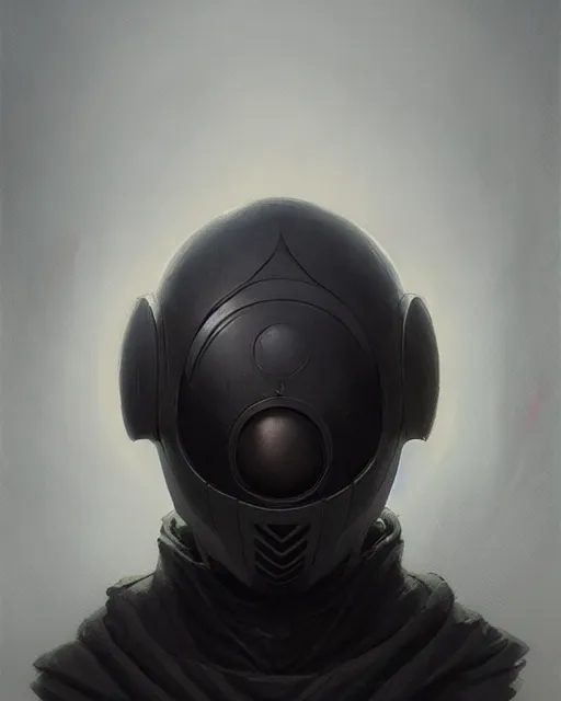 Prompt: smooth black faceless featureless helmet, by greg rutkowski, mark brookes, jim burns, tom bagshaw, magali villeneuve, trending on artstation