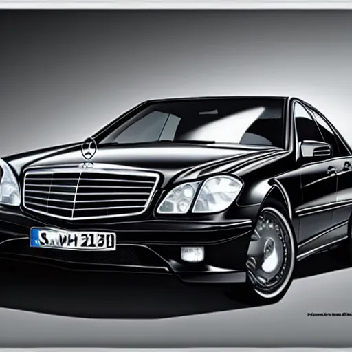 Image similar to mercedes w 2 0 4 2 5 0 in black, photo from advertisement, 8 k hyper realism