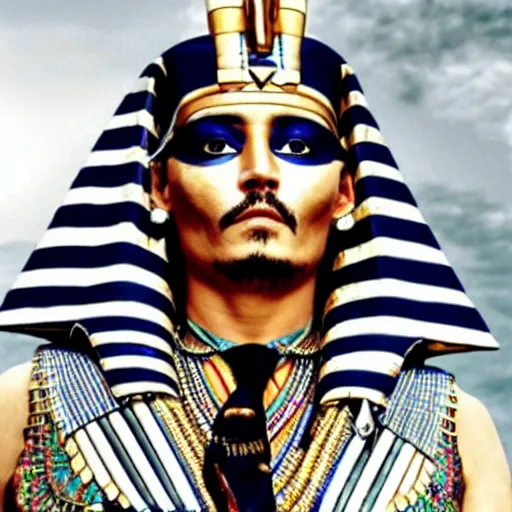 Image similar to johnny depp as an egyptian pharaoh