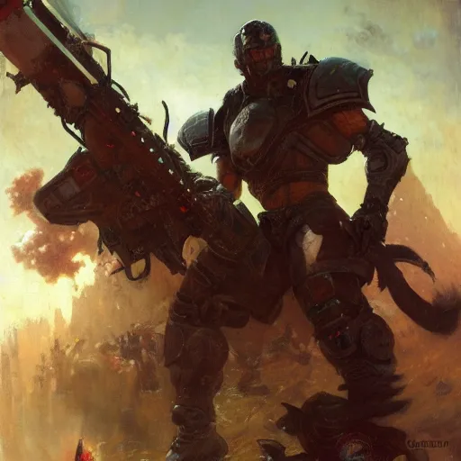 Prompt: Andres Manuel Lopez Obrador Doom Slayer by gaston bussiere, craig mullins, Simon Bisley