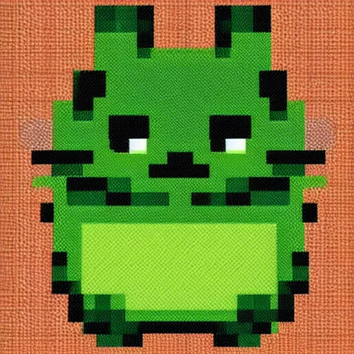 Image similar to cute avocado cat, pixel art