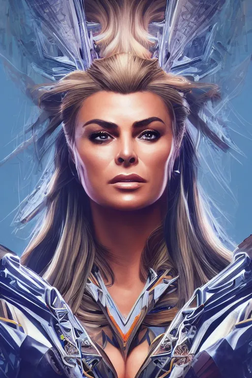 Prompt: symmetry!! portrait of carmen electra in the style of horizon zero dawn, machine face, intricate, elegant, highly detailed, digital painting, artstation, concept art, smooth, sharp focus, illustration, art by artgerm and greg rutkowski and alphonse mucha, 8 k